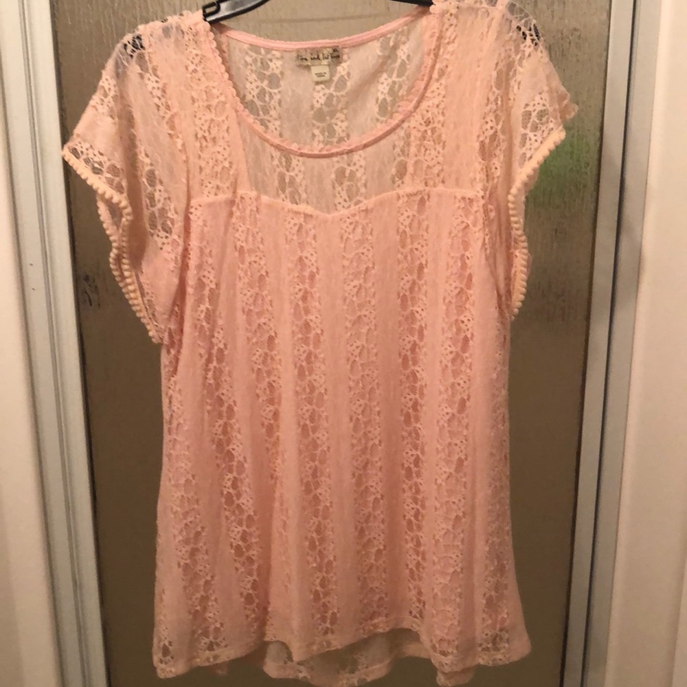 Pink lace blouse